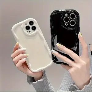 Luxury Cream Pattern Phone Case,  For IPhone 17/16/15/14/13/12/11/Pro/Plus/Pro Max/17AIR, Soft Transparent 3D Curved Phone Case Cute Shockproof Cover