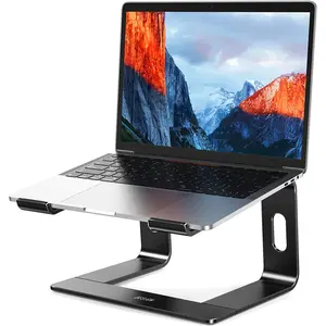 BESIGN LS03 Aluminum Laptop Stand, Ergonomic Detachable Computer Stand, Riser Holder Notebook Stand Compatible with Air, Pro, Dell, HP, Lenovo More 10-15.6" Laptops, Black BESIGN