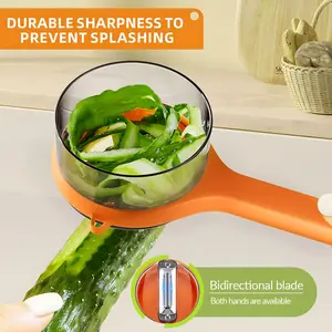 Viral Kitchen Hack! No Mess Vegetable Peeler with Storage Container. Catch Peels Instantly. Sharp Stainless Steel Blade for Potatoes, Apples & Carrots. The Ultimate Time-Saving Gadget for Clean Cooking. You Need This!