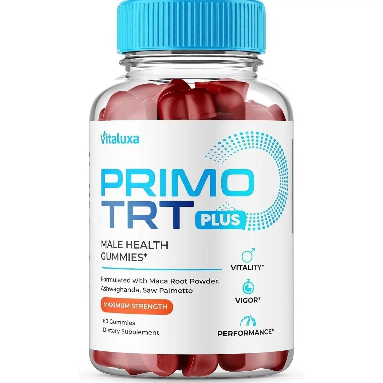 Primo TRT Gummies, Primo TRT Plus Advanced Performance Blend Supplement, PrimoTRT Try Prime Gomitas Maximum Strength Males Support for Overall Health Wellness All Natural Ingredients (60 Gummies)