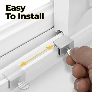 2pcs Window Locks With Round Handle, Free Punching Door And Window Locks, Sliding Door Locks, Protective Safety And Anti-theft Limits