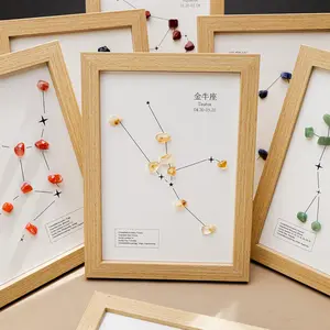 Natural Healing Energy Gem, Chakra Healing Crystals, Zodiac Seven Chakra Photo Frame, Home & Desk Decor, Unique Gift Idea for Wellness Enthusiasts