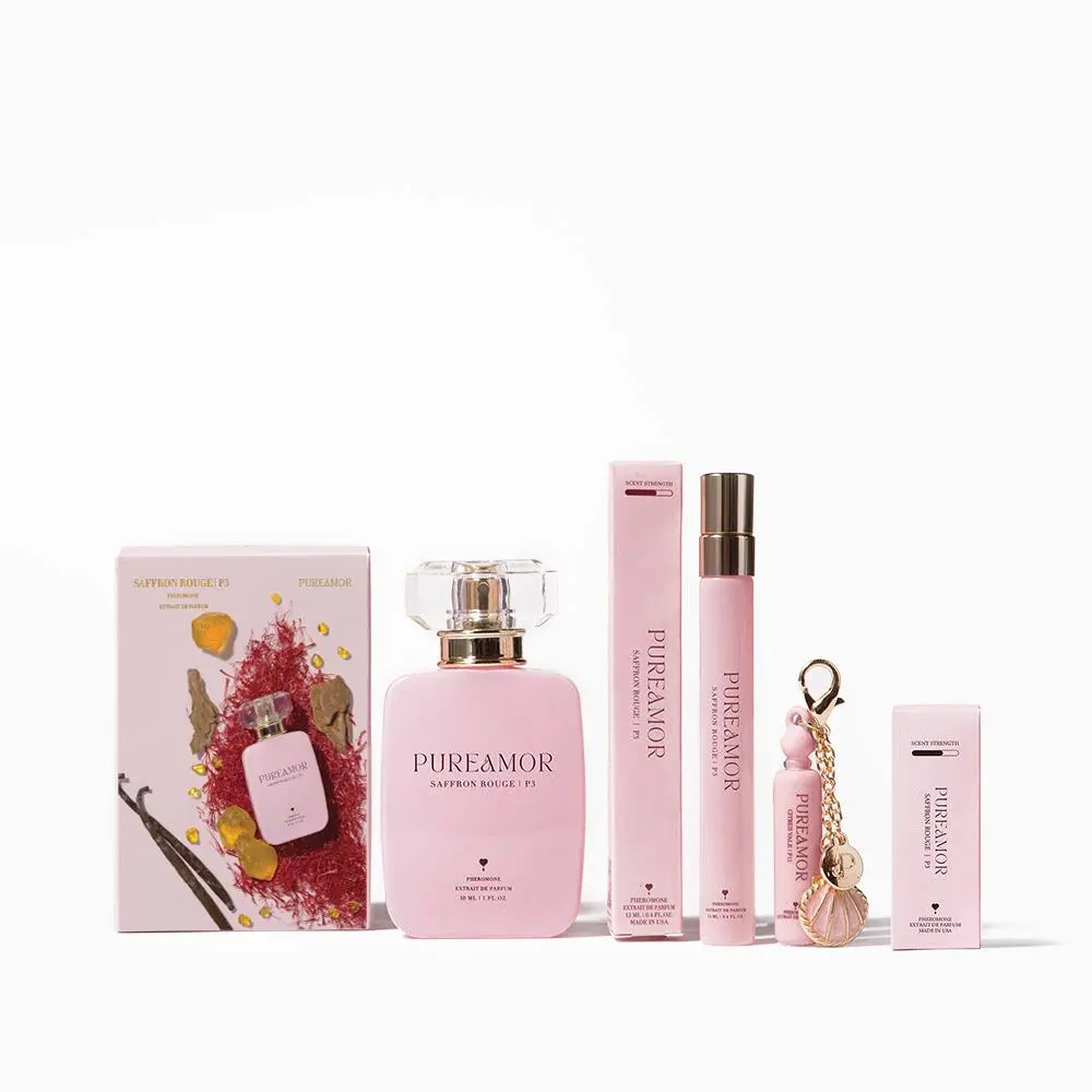 Saffron Rouge P3 Pheromone Perfume for Women (2ml / 12ml / 30ml), Long Lasting Spicy Amber with Saffron, Jasmine & Cedarwood Notes