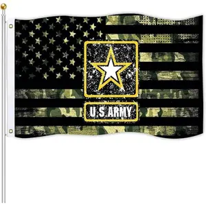 US Army Military Flag 3x5 Ft American United States Army Star Black Military Flags Printing Durable Quality Decoration Outdoor &amp; Indoor Banners Ornaments