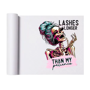Lashes Longer Than My - Ready To Press Print Transfer for Apparel, Cotton, Polyester & Blends - High-Quality Print- Commercial Grade
