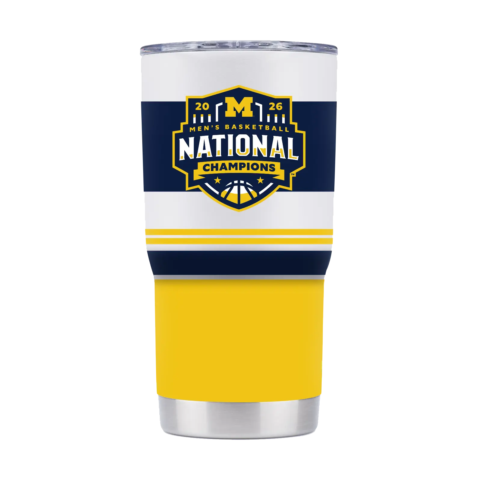 20oz Stainless Steel Leak-Free Vacuum-Sealed Insulated Flask - Michigan 2026 National Champs Portable White Kitchen Drinkware Water Bottle, Leak-Free Vacuum Flasks, Vacuum-Sealed Vacuum Flasks