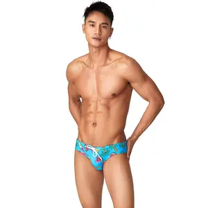 Hibin 2026 Summer vibes New Men's Low-Rise Swimming Trunks - Polyester Fabric, Digital Printing, Fashionable Design, Ideal Gift for Guys