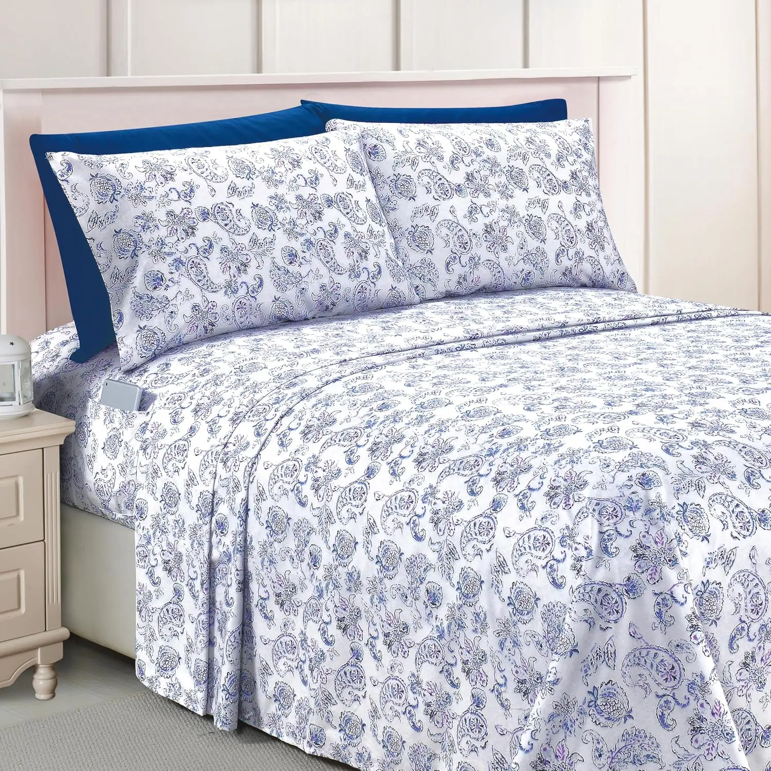 Elegant Luxury Soft Bed Sheets Paisley Pattern - 1500 Hotel Quality Microfiber Softness Wrinkle and Fade Resistant () Bedding Set, Queen, Paisley Indigo
