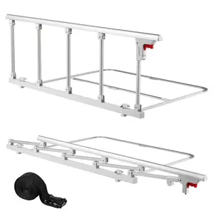 VEVOR Foldable Bed Rail for Elderly, 38 in Bedside Assist Rail with Fixing Strap, Adjustable Height Pipe Bedside Cane, High - Strength Metal Senior Bed Bar, Hand Guard Grab Fits King, Queen, Full, TwinVEVOR Super Brand Day