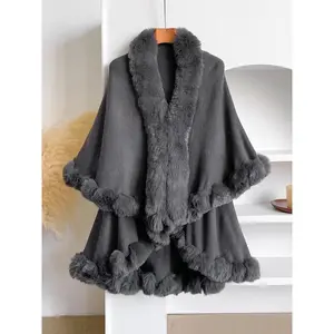 Women's Elegant Faux Fur Shawl Wrap, Ideal for Air-Conditioned Rooms, Warm and Comfortable for Home and Parties, Fall & Winter Fashion, Soft Warm Shawl