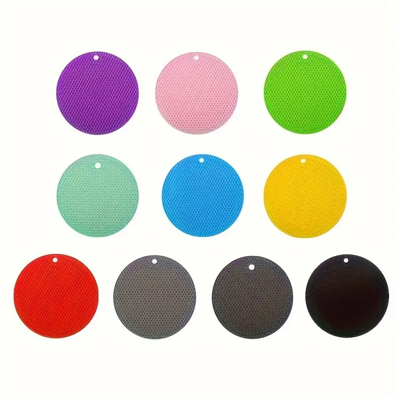 3/6/9/15 Pack Silicone Trivet Mats for Kitchen, Heat Resistant Pot Holders with Honeycomb Design, Non Slip Hot Pads for Countertops & Tables, Multipurpose Silicone Mat for Hot Pots Pans Bowls Jars and Kitchen Cooking Accessories