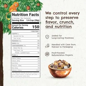 Tropical Trail Mix (7oz) - The True Organic Brazil Nuts Roasted + Dried Apple + Dried White Raisins + Dried Pineapple + Passion Fruit Fruit Nibs | Nutrient-rich Combination | Non-Gmo | Fresh | Vegan | Gluten Free - Premium Snack Mix by Floresta em Pé