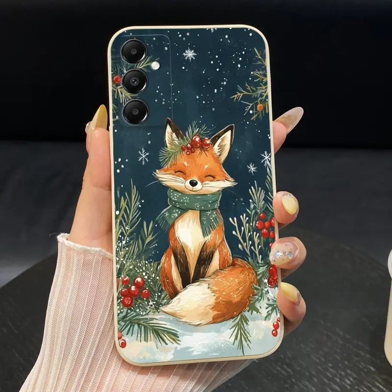 Snowy Fox Delight Pattern Case suitable for SamsungGalaxy A14 A13 A12 A11 A10 A07 A06 A05 A05s A04 A04s A04e A03 A03s A02 A02s 4G 5G  Silicone Anti-Drop Ultra Mobile Phone Thin Back Cover Giving gifts to family and friends