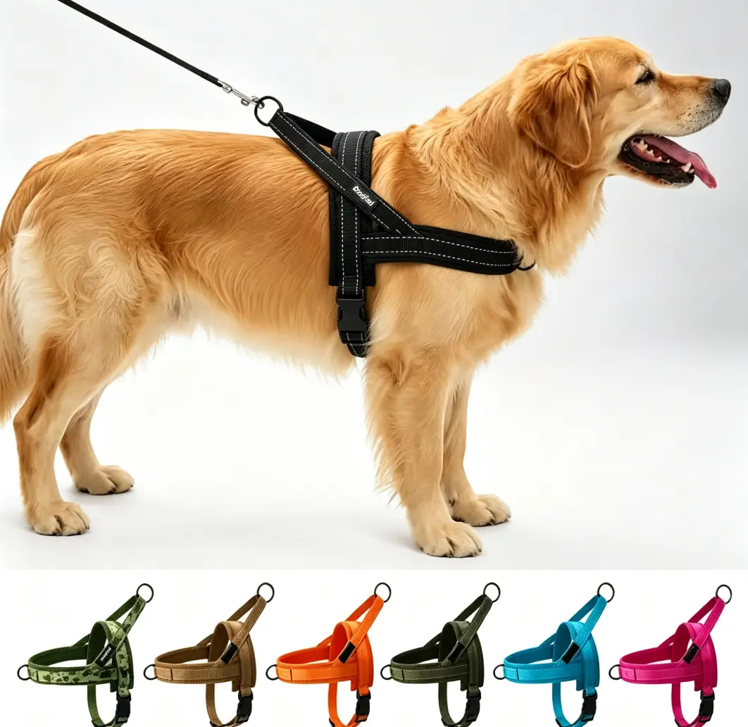 New Upgraded Tactical Dog Harness Explosion Proof Dog Collar Pet Neck Collar Dog Leash Set For Walking Training