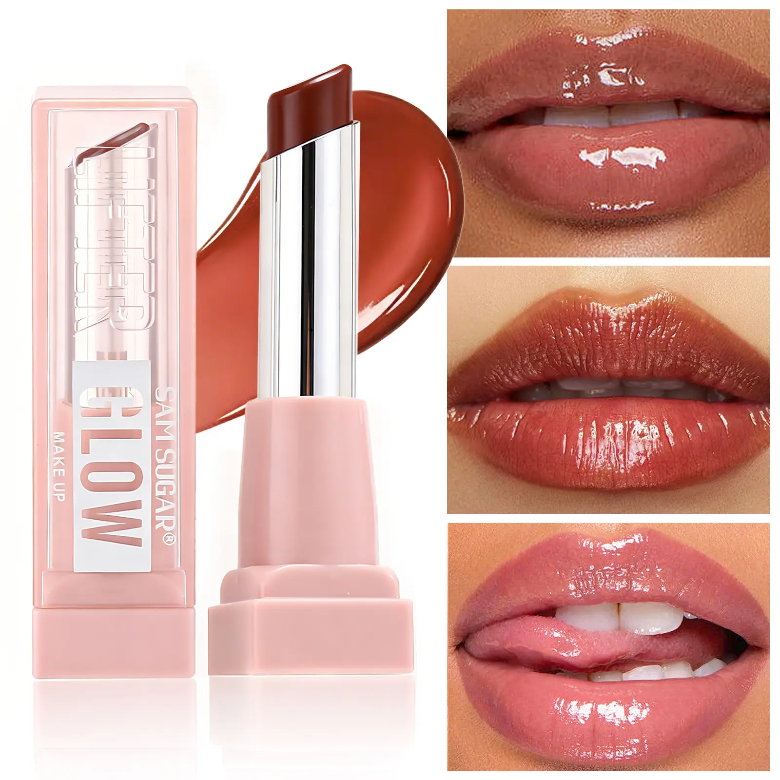 6 Color Lifter Glaze Oil Balm with Hyaluronic Acid and Hydrating Oil Blend, Lip Balm with 24HRs of Smooth, Buildable Color, Moisturizing Shine, Maybelline