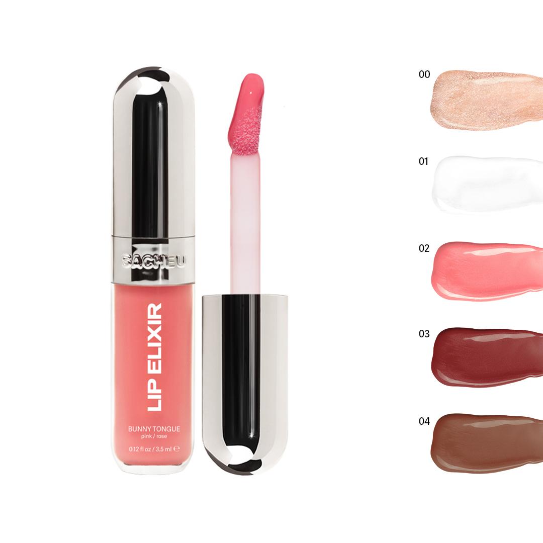 sacheu Lip Glaze Elixir - 3-in-1 Lip Balm + Lip Oil + Lip Gloss - Long-lasting Flawless Shine & Hydration to match with Lip liners and Lipstick