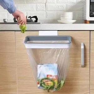 Portable Hanging Trash Bag Holder Kitchen Garbage Bag Rack Bag Holder with Cover