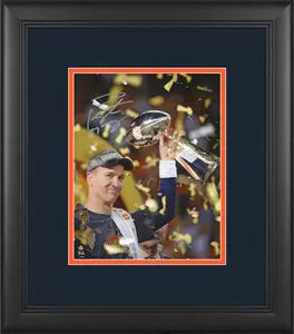 Peyton Manning Denver Broncos Framed Autographed 8" x 10" Super Bowl 50 Champions Celebration Photograph - Fanatics Authentic Certified