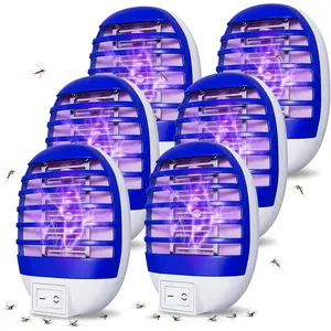 6 Pack Plug in Bug Zapper Indoor Flying Trap Indoor, Electronic Mosquito Zappers Gnat Zapper with LED Light for Patio, Bedroom, Kitchen, Office