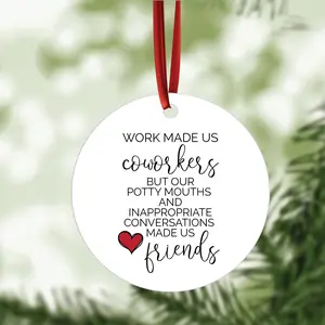 Best Friend Ornament | Personalized Gift | Custom Ornament | Best Friend Gifts | Christmas Ornaments | Christmas Gifts | Christmas Exchange Satin Aluminium Lightweight Decoration Decor Round White
