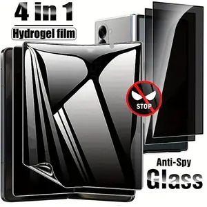 4-In-1 Privacy Protection Tempered Glass Film Screen Protector for Samsung Galaxy Z Fold 7/6/5 Cellphone, Soft Tpu Material, Enhanced Security & Durability, Smartphone, Protective