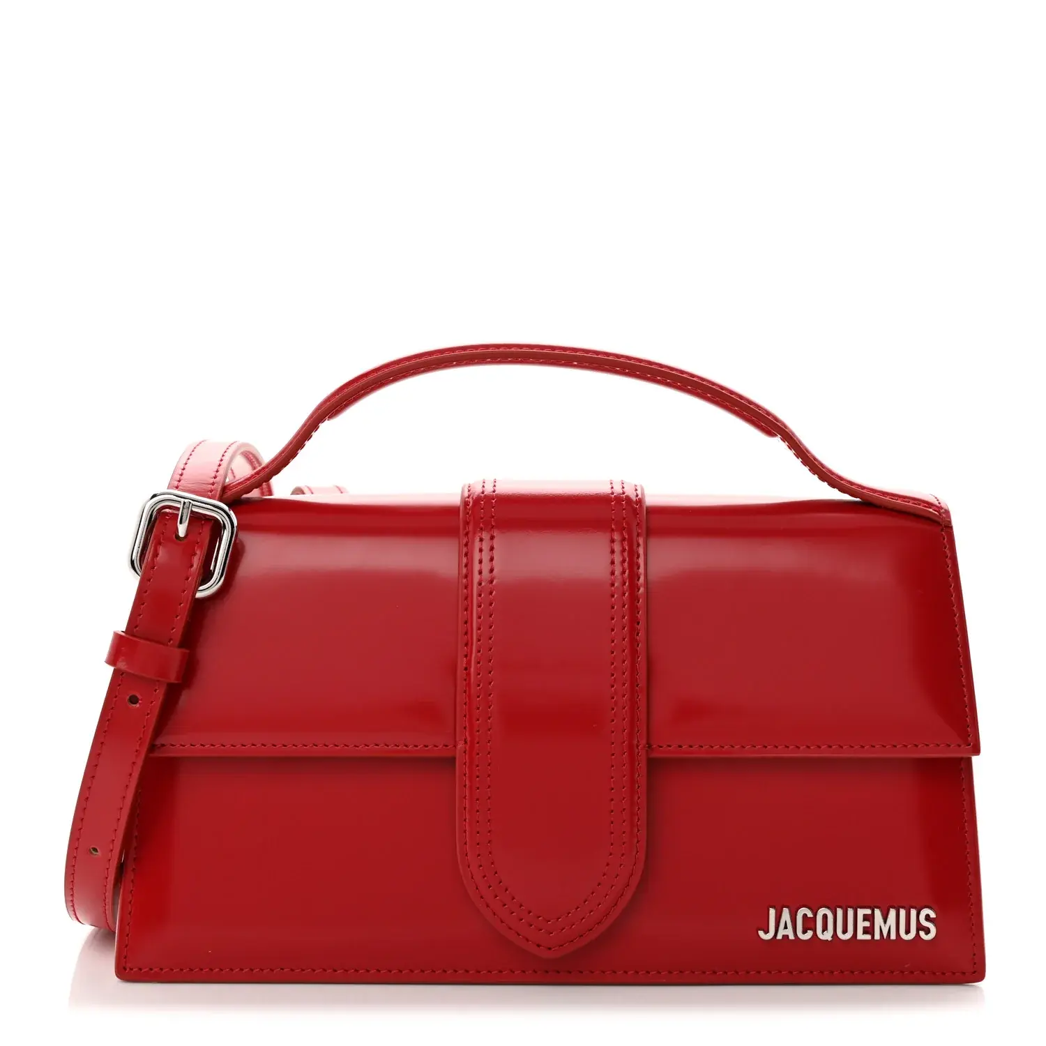 Pre-owned jacquemus Calfskin Shoulder Bags Glazed Le Grand Bambino Red