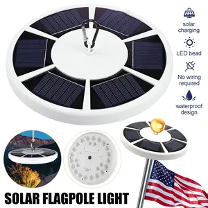 Solar Flag Pole Light for 15 to 25 Ft In-Ground Flag Pole,Super Bright Flag Pole Solar Light from Dusk to Dawn for 12+ Hours, Auto On/Off (26 LED)