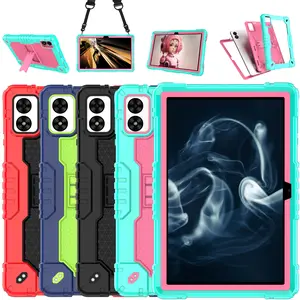 Doemoil Case for VORTEX BTAB10/Vortex CMG10110.1 inch Tablet Hybrid Shockproof Firendly Case Built in Kickstand Shoulder Strap for VORTEX BTAB 10/Vortex CMG101 10.1 inch Tablet
