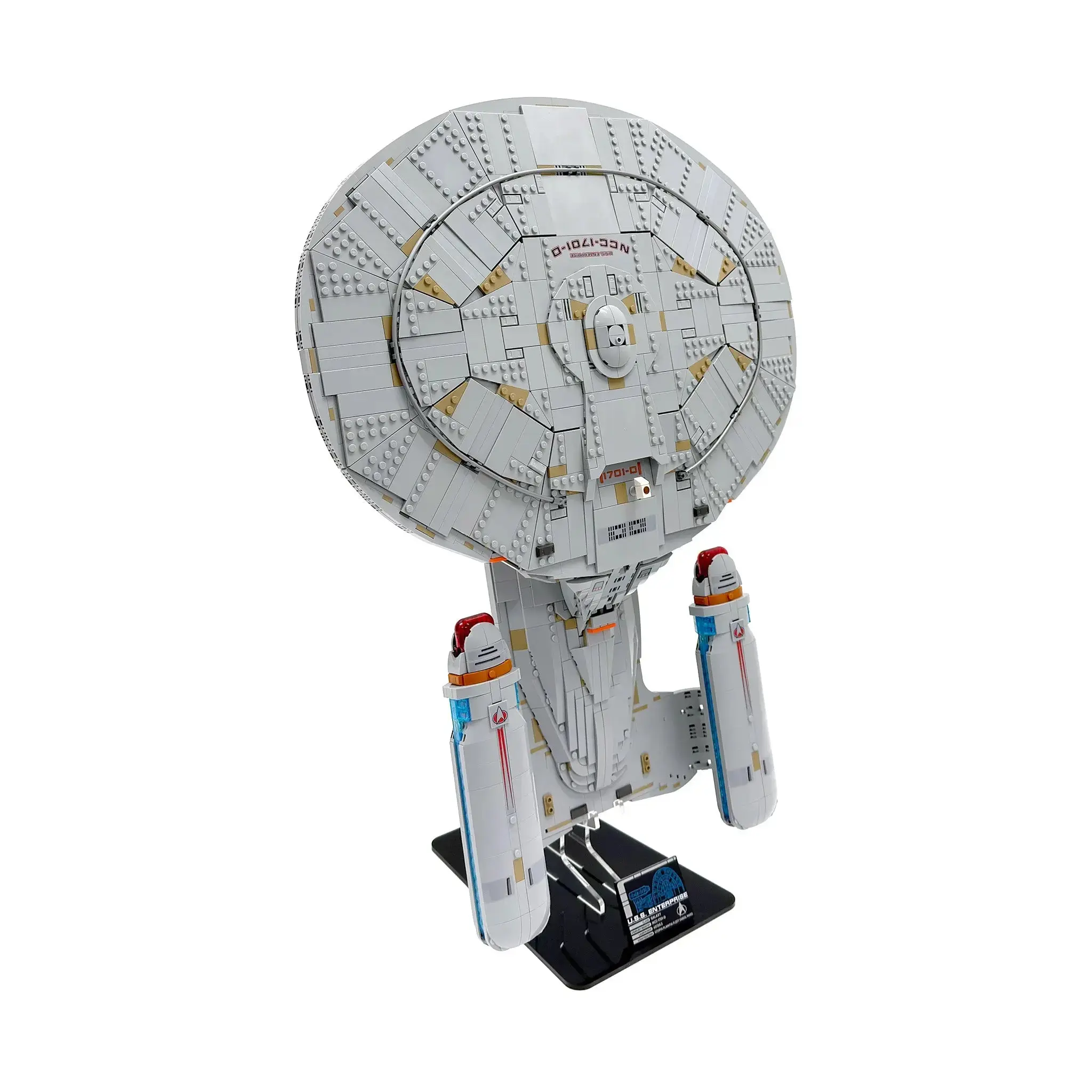 Acrylic Vertical Display Stand Compatible with LEGO® 10356 Star Trek Enterprise D - Set Not Included