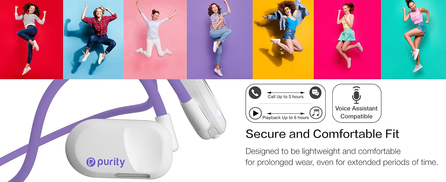 Purity Air Open Ear Earphones – TikTok Viral Wireless Bluetooth Headphones with Dual Mic Noise Cancelling, True Air Conduction for Sports & Daily Use, Sweat Resistant Long Wearing Comfort
