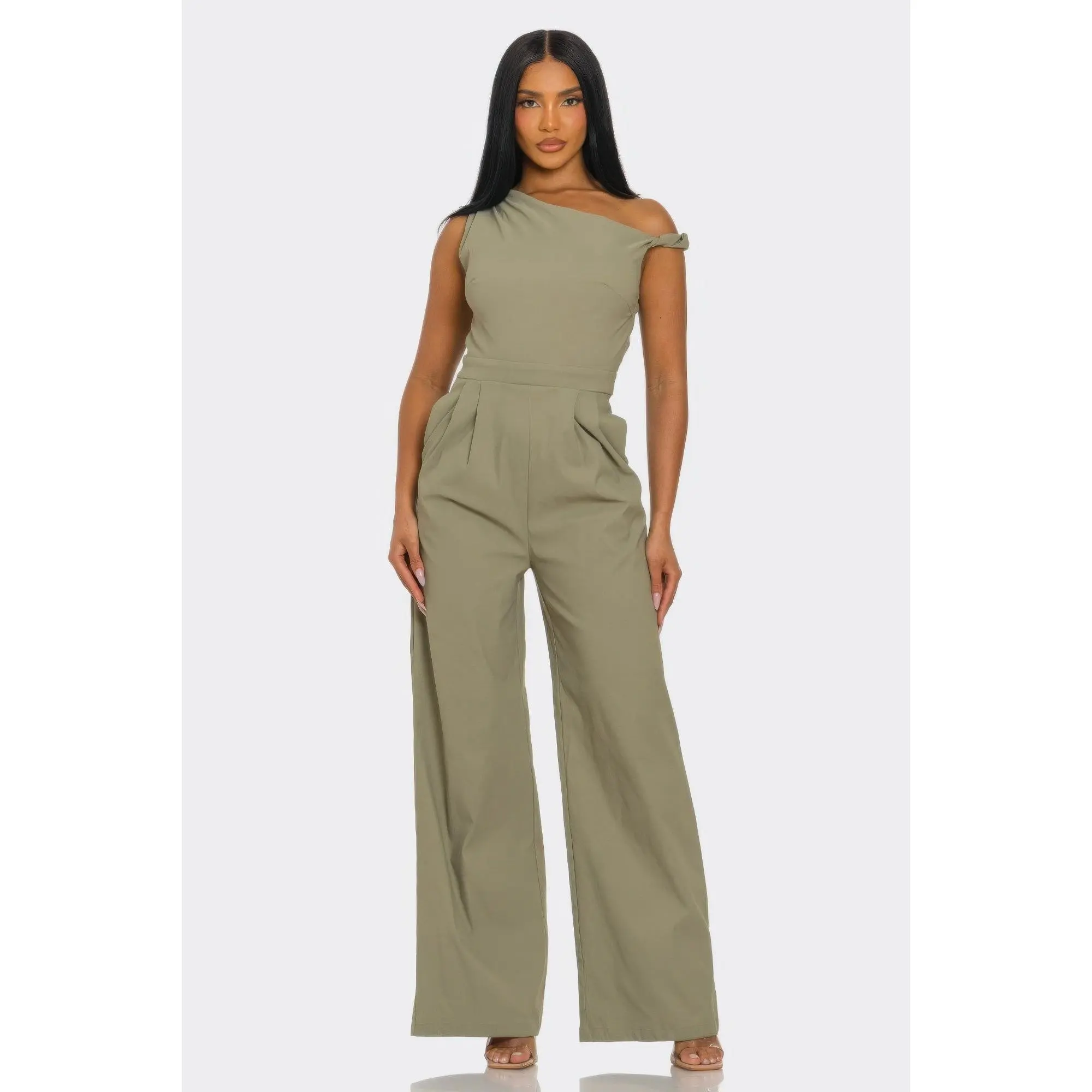 Chic Poise One-shoulder Jumpsuit