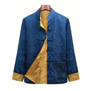 Traditional Chinese clothing for men, including Tang suits and long-sleeve jackets for spring and autumn, Chinese sizing—please check the size guide carefully.