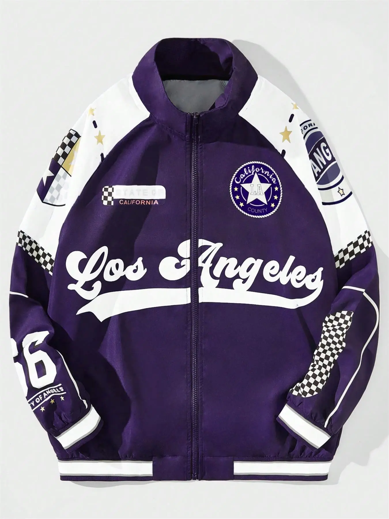 Men's Fall Essential Jacket, Los Angeles Graphic Print Trendy Design, Comfortable and Durable, Regular Fit, Perfect for Shopping with Brothers