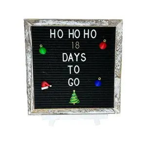 Letter Board Christmas Mix - HO HO HO 18 Days to Go with Festive Ornaments and Santa Hat Design Decor Decoration