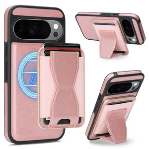 Magnetic Detachable 2-in-1 Elastic Fabric Card Holder Phone Case, Cover, compatible with Google Pixel 10 Pro XL, Pixel 9A, Pixel 10 Pro and Pixel 9 Pro. Equipped with card clips and card slots, this durable protective case fits perfectly for daily use.