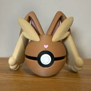 Lopunny Ball - Made to Order, High-Quality PLA, 3D Printed Pokeball Figure