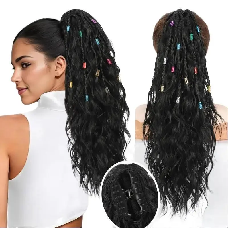 AISI HAIR Synthetic Braiding Hair Ponytail Extensions - 20-30inch Claw Clip Hairpiece for Female, High-Quality Realistic Look, Comfortable Wear, Versatile Styling, Women's Accessories, Hair Extensions