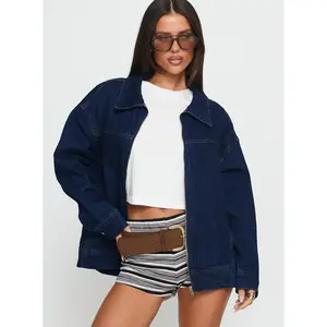 Goldsmith Denim Bomber Jacket Dark Wash