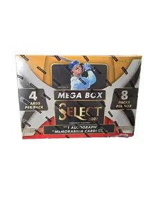 Panini SELECT 2025 MLB Baseball Trading Cards Mega Box with Orange Flash Prizms Autographs Firestorm & Tiger Inserts