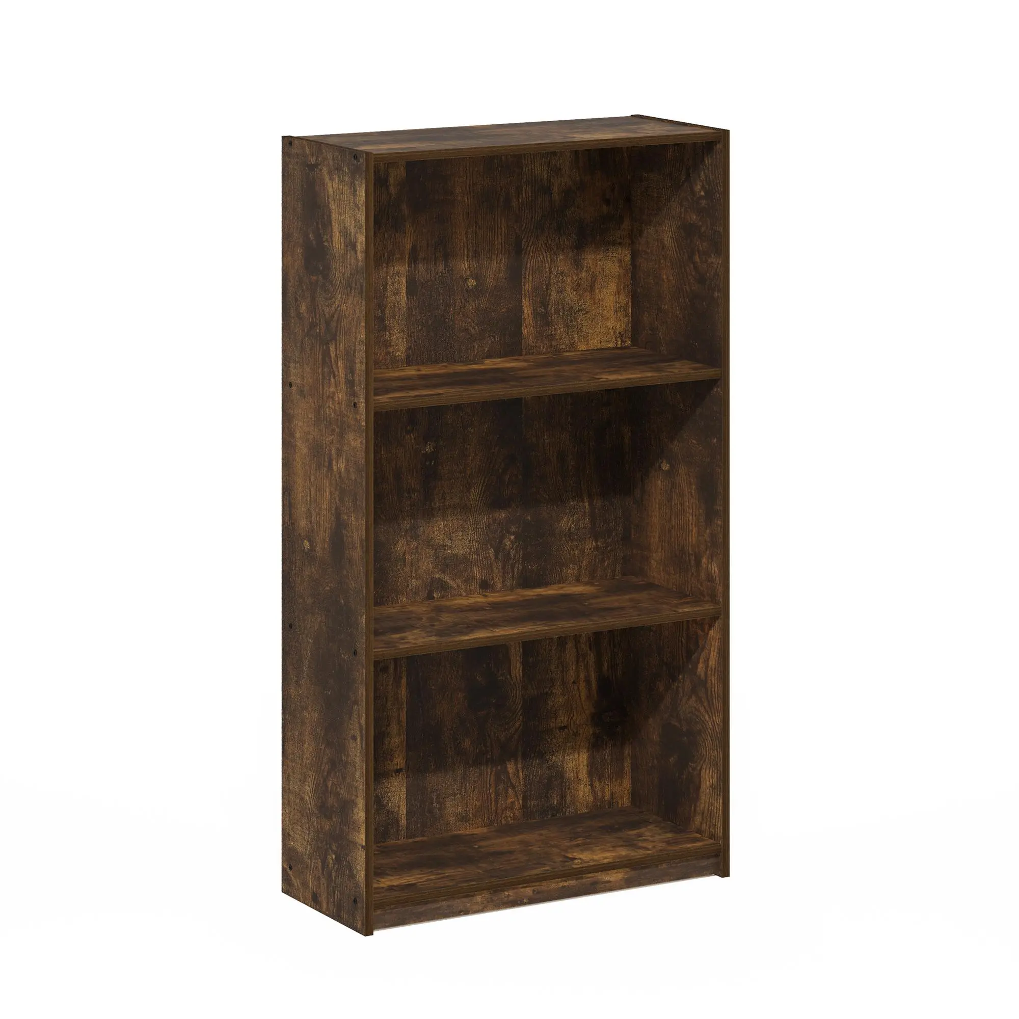BASIC Bookcase, 3-Tier Modern Bookshelf, Open Shelf Bookcase, 9.3 x 21.8 x 39.5, for Living Room Bedroom Home Office, Amber Pine, Three-Shelf