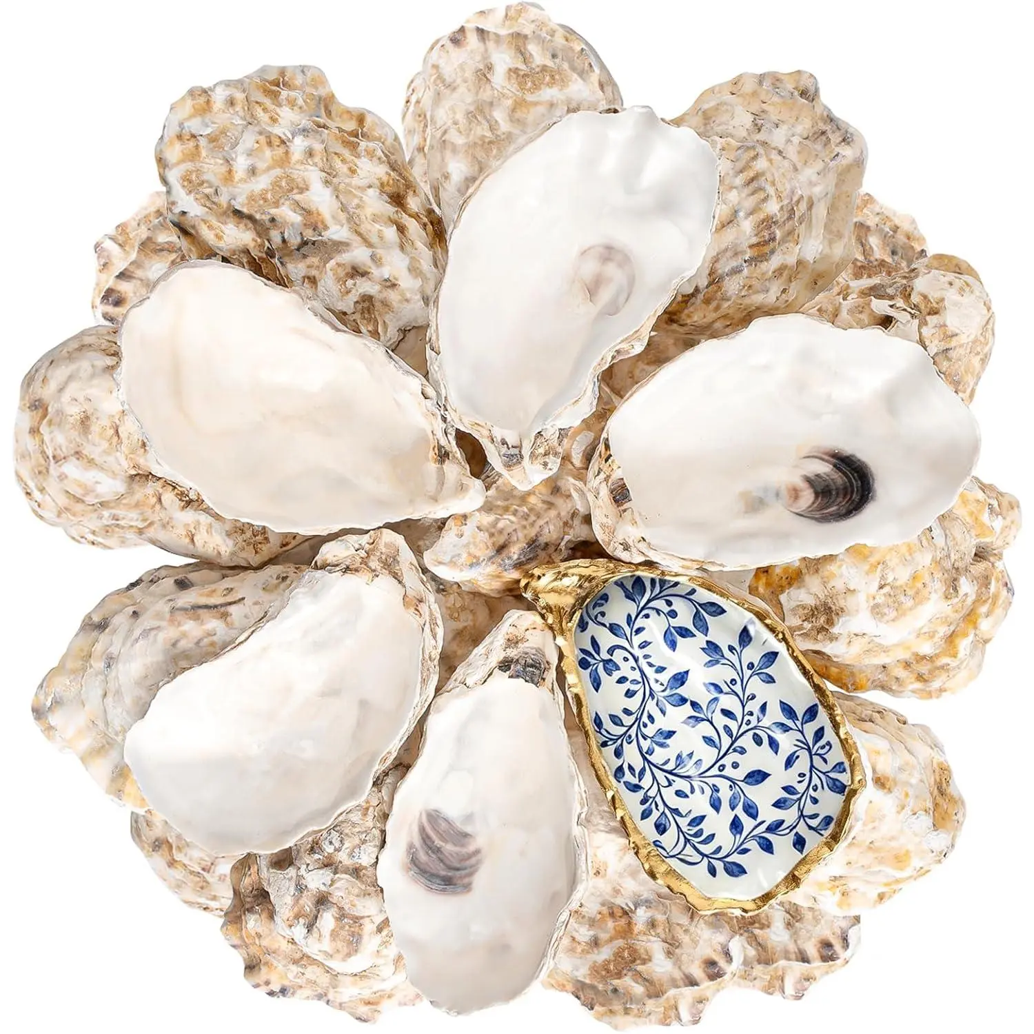 30Pcs 3-4 Inch Concave Oyster Shells for Crafts, Cleaned Natural Medium Oyster Shells for Decoupage Vase Filler Wedding DIY Decor Coastal Christmas Seashells Art