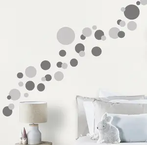 Dark & Light Grey Polka Dot Wall Decals Peel & Stick, Decorative Wall Decor Stickers for Bedroom, Kids & Living Rooms, Bathrooms & Playrooms