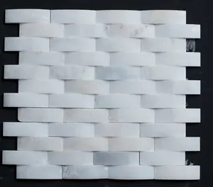 White Carrara Marble Curve Honed Mosaic Tile