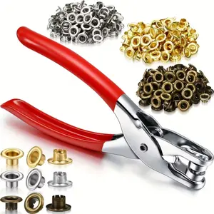 300 sets of metal eyelets set -6mm, with pliers, suitable for belts, shoes, clothing, DIY projects, sewing, DIY handicrafts