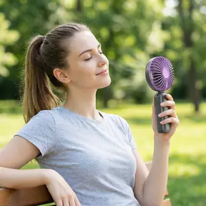 Portable USB fan, adjustable multiple settings, LED power indicator, foldable, neck strap, silent operation, powerful airflow.