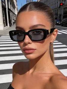 Vintage Small Frame Cat Eye Glasses, Casual Bohemian Style, Party Sexy Street Fashion, Elegant PC Metal Decorative Eyewear for Women