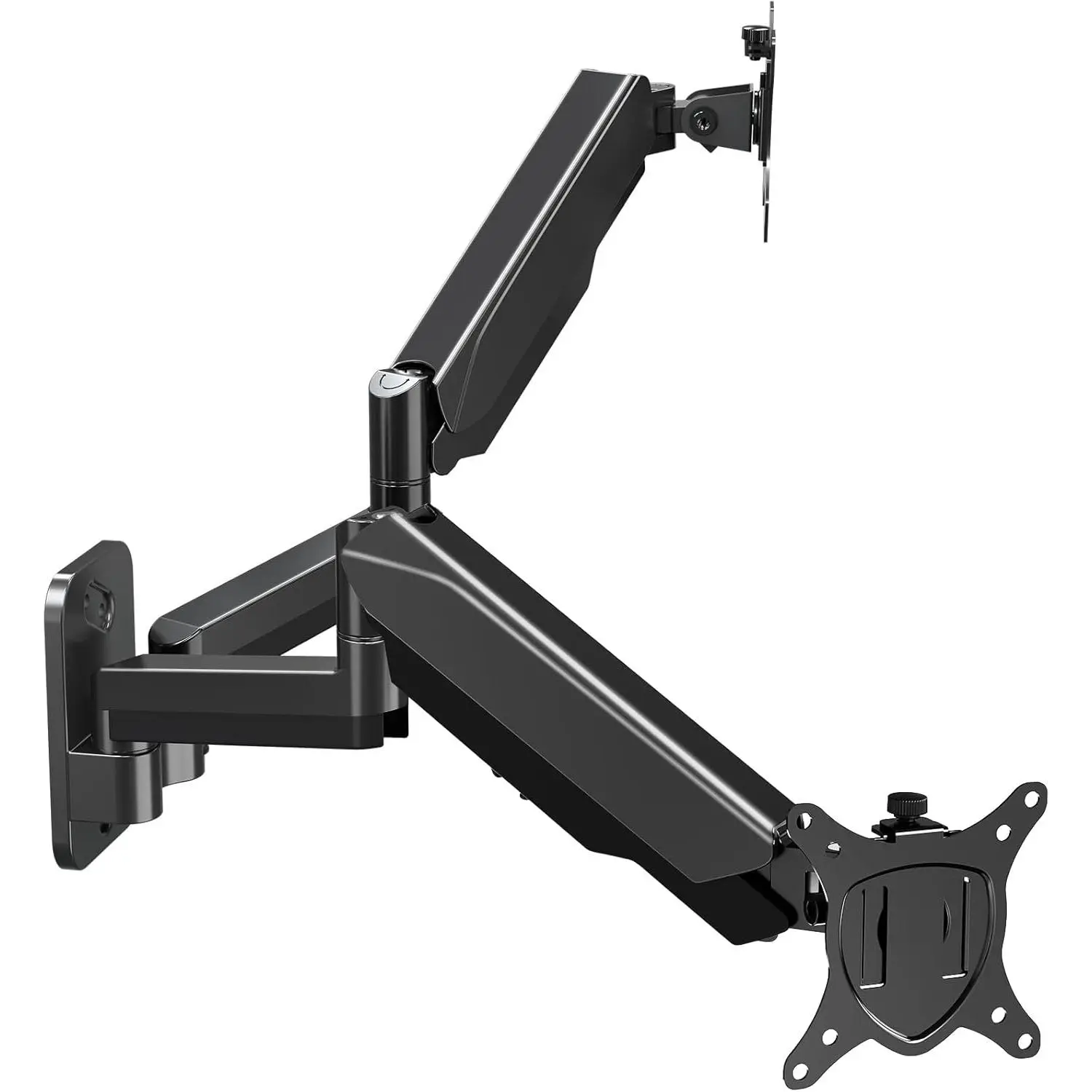 Ergonomic Dual Monitor Wall Mount for 13-32 Inch Computer Screens, Full Motion Gas Spring Arm, VESA Compatible (75x75/100x100), Each Holds Up to 17.6lbs, Avoids Neck/Shoulders/Back Pain, Optimizes Monitor-Wall Distance