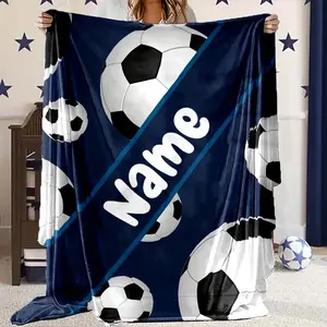 Name: Custom Football Theme Pattern Soft Nap Blanket Children's Blanket