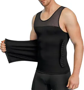 NEXTMAN Men Body Shaper Slimming Vest Tight Tank Top Compression Shirt Tummy Control Underwear Moobs Binder