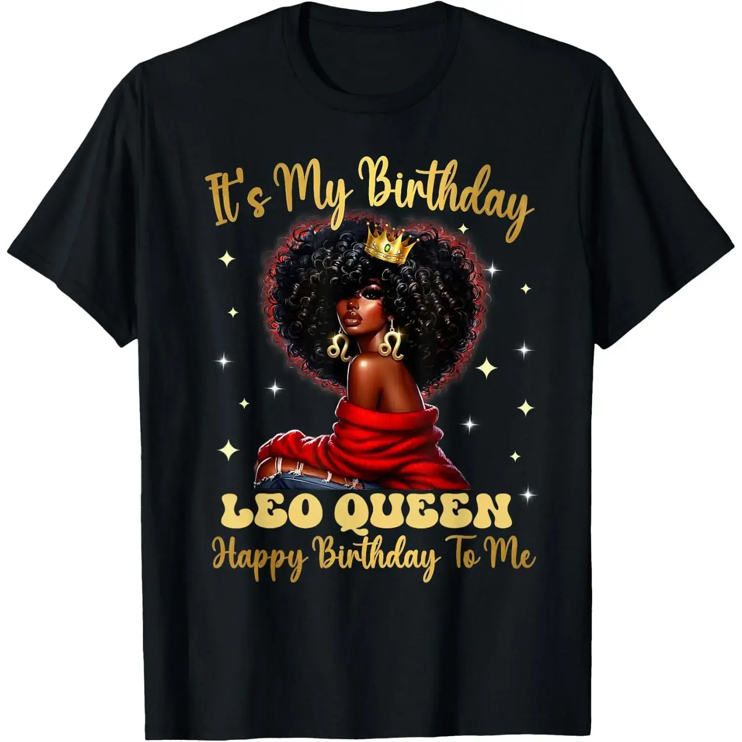 100%cotton Its My Birthday Leo Queen Happy Birthday to Me Zodiac T-Shirt